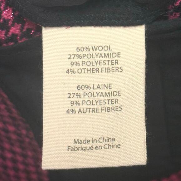 L’Agence Livvy Wool Blend Houndstooth Trouser in Metallic Pink and Black Size 18 - Picture 14 of 15